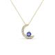 1 - Lunara 0.20 ctw Tanzanite With Natural Diamonds Lunate Moon Pendant 