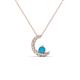 1 - Lunara 0.18 ctw Turquoise With Natural Diamonds Lunate Moon Pendant 