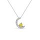 1 - Lunara 0.21 ctw Yellow Diamond With Natural Diamonds Lunate Moon Pendant 