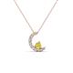 1 - Lunara 0.21 ctw Yellow Diamond With Natural Diamonds Lunate Moon Pendant 