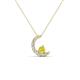 1 - Lunara 0.21 ctw Yellow Diamond With Natural Diamonds Lunate Moon Pendant 