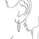 3 - Carisa 6.23 ctw (2.70 mm) Inside Outside Round Pink Sapphire and Natural Diamond Eternity Hoop Earrings 