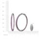4 - Carisa 6.23 ctw (2.70 mm) Inside Outside Round Pink Sapphire and Natural Diamond Eternity Hoop Earrings 