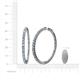 4 - Carisa 5.39 ctw (2.70 mm) Inside Outside Round Aquamarine and Natural Diamond Eternity Hoop Earrings 