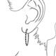 3 - Carisa 6.23 ctw (2.70 mm) Inside Outside Round Black Diamond and Natural Diamond Eternity Hoop Earrings 