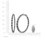 4 - Carisa 6.23 ctw (2.70 mm) Inside Outside Round Black Diamond and Natural Diamond Eternity Hoop Earrings 