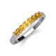 2 - Erica 3.00 mm Princess Cut Citrine 7 Stone Wedding Band 