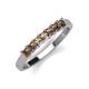 2 - Erica 3.00 mm Princess Cut Smoky Quartz 7 Stone Wedding Band 