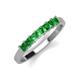 2 - Erica 3.00 mm Princess Cut Green Garnet 7 Stone Wedding Band 