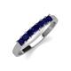 2 - Erica 3.00 mm Princess Cut Blue Sapphire 7 Stone Wedding Band 