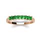 3 - Erica 3.00 mm Princess Cut Green Garnet 7 Stone Wedding Band 