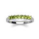 3 - Erica 3.00 mm Princess Cut Peridot 7 Stone Wedding Band 