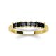 3 - Erica 3.00 mm Princess Cut Black Diamond 7 Stone Wedding Band 