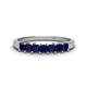 1 - Erica 3.00 mm Princess Cut Blue Sapphire 7 Stone Wedding Band 