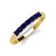 2 - Erica 3.00 mm Princess Cut Blue Sapphire 7 Stone Wedding Band 