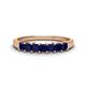 1 - Erica 3.00 mm Princess Cut Blue Sapphire 7 Stone Wedding Band 