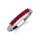 2 - Erica 3.00 mm Princess Cut Ruby 7 Stone Wedding Band 