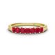 1 - Erica 3.00 mm Princess Cut Ruby 7 Stone Wedding Band 