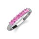 2 - Erica 3.00 mm Princess Cut Pink Sapphire 7 Stone Wedding Band 