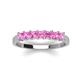 3 - Erica 3.00 mm Princess Cut Pink Sapphire 7 Stone Wedding Band 