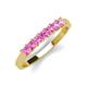 2 - Erica 3.00 mm Princess Cut Pink Sapphire 7 Stone Wedding Band 