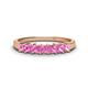 1 - Erica 3.00 mm Princess Cut Pink Sapphire 7 Stone Wedding Band 