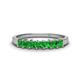 1 - Erica 3.00 mm Princess Cut Green Garnet 7 Stone Wedding Band 