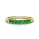 1 - Erica 3.00 mm Princess Cut Green Garnet 7 Stone Wedding Band 