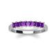 3 - Erica 3.00 mm Princess Cut Amethyst 7 Stone Wedding Band 