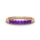 1 - Erica 3.00 mm Princess Cut Amethyst 7 Stone Wedding Band 