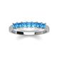 3 - Erica 3.00 mm Princess Cut Blue Topaz 7 Stone Wedding Band 