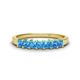 1 - Erica 3.00 mm Princess Cut Blue Topaz 7 Stone Wedding Band 