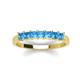 3 - Erica 3.00 mm Princess Cut Blue Topaz 7 Stone Wedding Band 