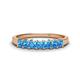 1 - Erica 3.00 mm Princess Cut Blue Topaz 7 Stone Wedding Band 