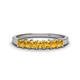 1 - Erica 3.00 mm Princess Cut Citrine 7 Stone Wedding Band 