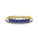 1 - Erica 3.00 mm Princess Cut Iolite 7 Stone Wedding Band 