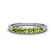 1 - Erica 3.00 mm Princess Cut Peridot 7 Stone Wedding Band 