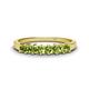 1 - Erica 3.00 mm Princess Cut Peridot 7 Stone Wedding Band 