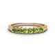 1 - Erica 3.00 mm Princess Cut Peridot 7 Stone Wedding Band 