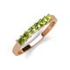 2 - Erica 3.00 mm Princess Cut Peridot 7 Stone Wedding Band 