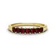 1 - Erica 3.00 mm Princess Cut Red Garnet 7 Stone Wedding Band 