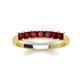 3 - Erica 3.00 mm Princess Cut Red Garnet 7 Stone Wedding Band 