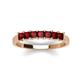 3 - Erica 3.00 mm Princess Cut Red Garnet 7 Stone Wedding Band 