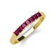 2 - Erica 3.00 mm Princess Cut Rhodolite Garnet 7 Stone Wedding Band 