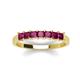 3 - Erica 3.00 mm Princess Cut Rhodolite Garnet 7 Stone Wedding Band 