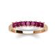 3 - Erica 3.00 mm Princess Cut Rhodolite Garnet 7 Stone Wedding Band 