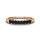 1 - Erica 3.00 mm Princess Cut Black Diamond 7 Stone Wedding Band 