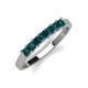 2 - Erica 3.00 mm Princess Cut London Blue Topaz 7 Stone Wedding Band 