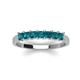 3 - Erica 3.00 mm Princess Cut Blue Diamond 7 Stone Wedding Band 