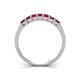 4 - Erica 3.00 mm Princess Cut Ruby 7 Stone Wedding Band 